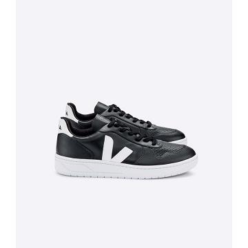 Veja V-10 LEATHER SOLE Sneakers Heren Black/White | BE 321RVD